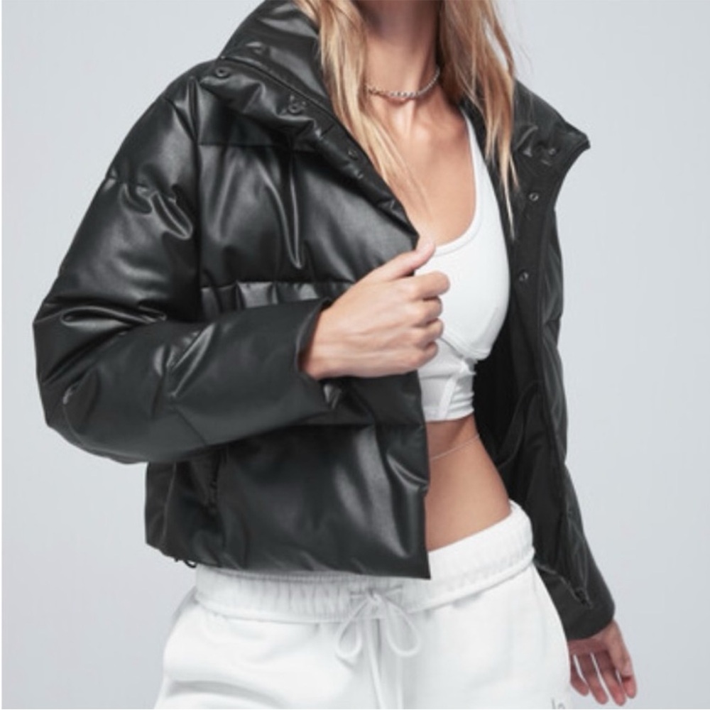 ALO Faux-Leather Gold Rush Puffer